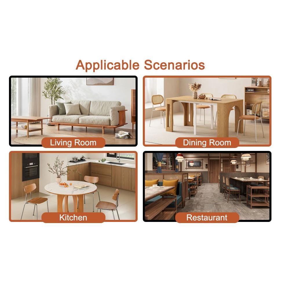 The stylish and durable solid wood dining chair, small curved back, PU cushion, and beautiful shape match perfectly with any room and everyday use