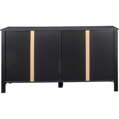 Cabinet with 4 Doors and 4 open shelgves,Freestanding Sideboard Storage Cabinet Entryway Floor Cabinet for Living Room Office Bedroom