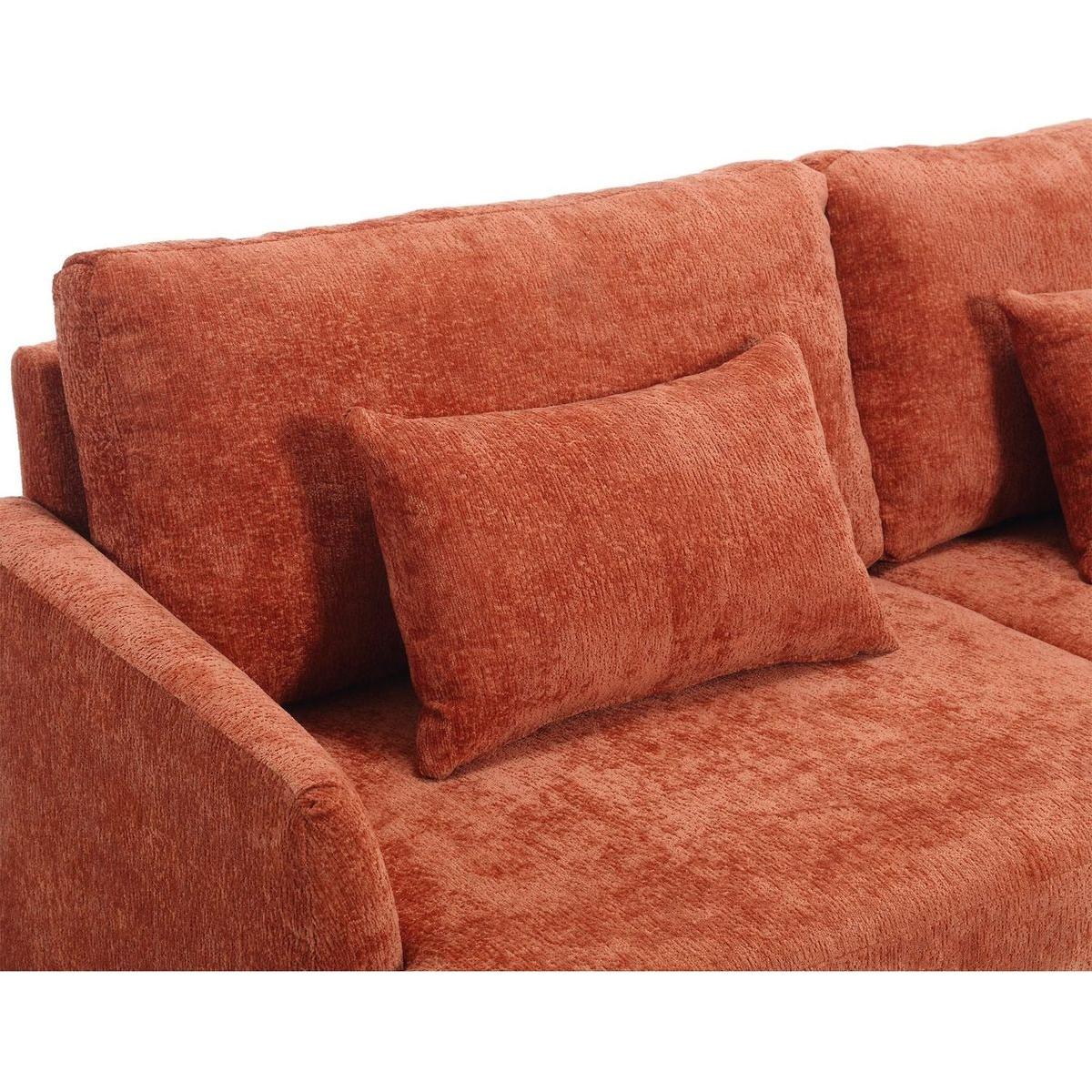 Modern chenille Fabric Loveseat, 2-Seat Upholstered Loveseat Sofa Modern Couch