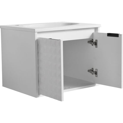 24 Inch Wall Mounted Bathroom Vanity With SInk, Soft Close Doors, For Small Bathroom (KD-PACKING)