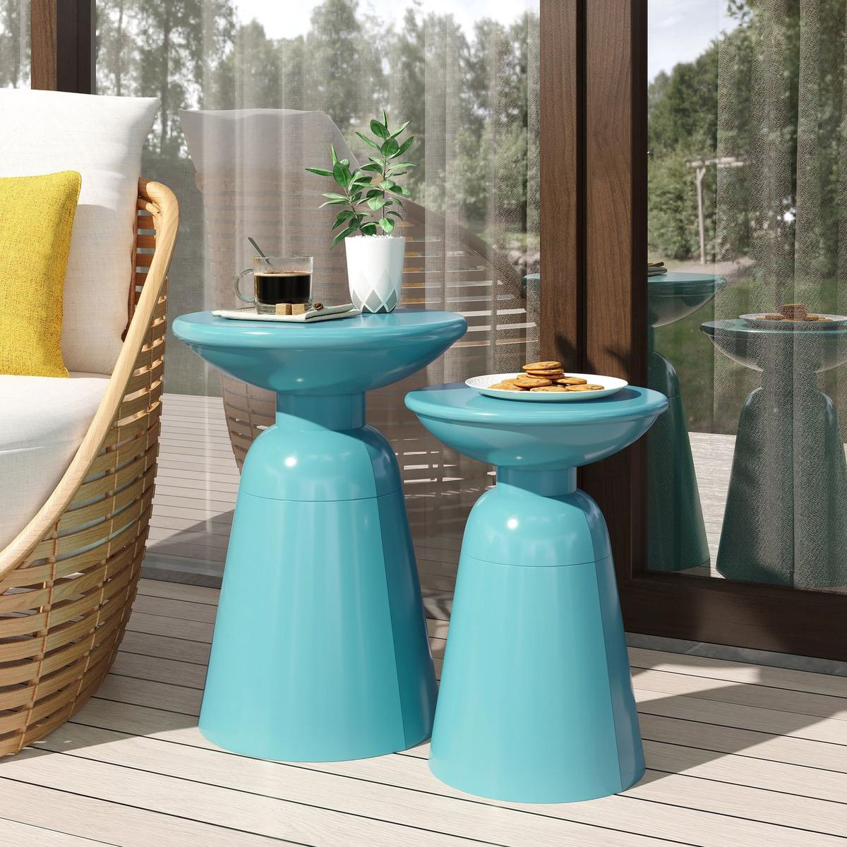 Metal S/2 end table