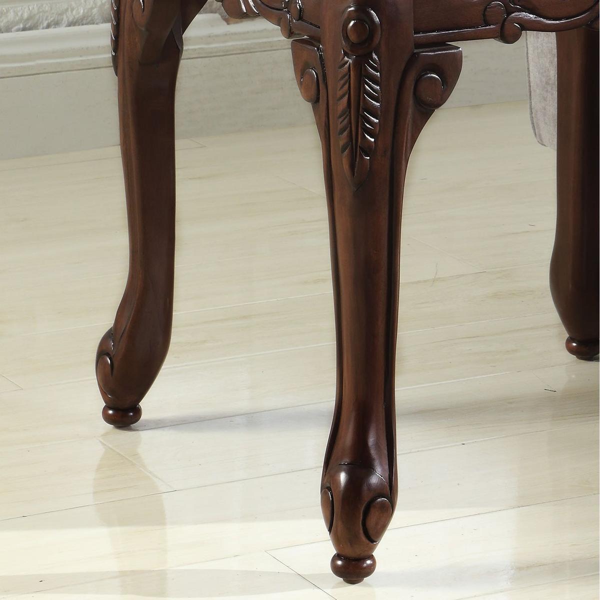 Traditional Ornate Detailing Dark Cherry Finish Wood End Table - Streamdale Furniture