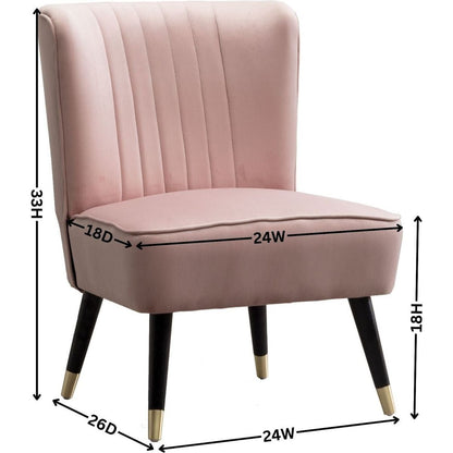 Elon Contemporary Velvet Upholstered Accent Chair, Blue