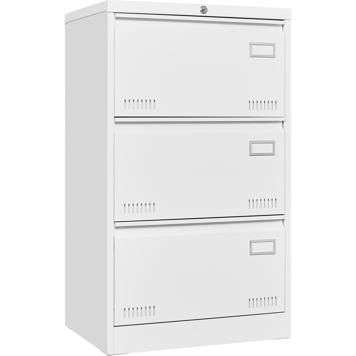 Filing Cabinet Lateral File Cabinet 3 Drawer, White Filing Cabinets with Lock, Locking Metal File Cabinets Three Drawer Office Cabinet for Legal/Letter/A4/F4 Home Offic