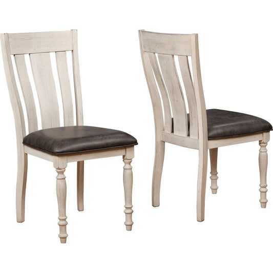 Arch Weathered Oak Turned Leg Dining Chair Set of 2