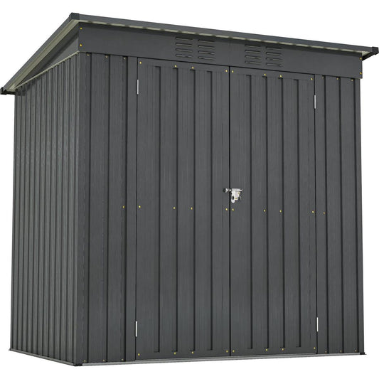 6 x 4 ft Outdoor Storage Shed, All Weather Tool Shed for Garden, Backyard, Lawn, Black