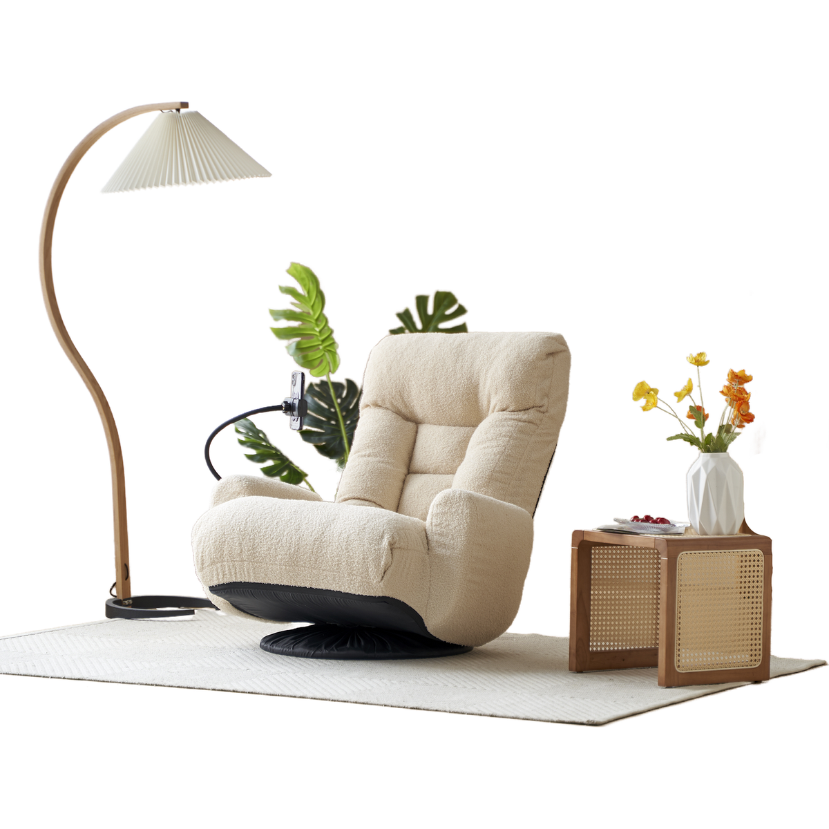 Adjustable head and waist, game chair, lounge chair in the living room, 360 degree rotatable sofa chair,Rotatable seat Leisure Chair deck chair