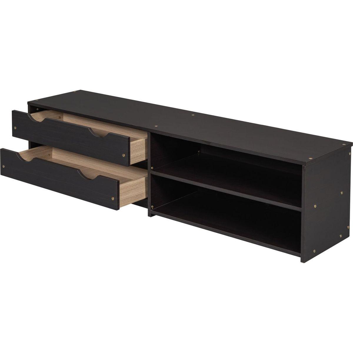 Versatile Full Bed with Trundle,Under bed Storage Box and Nightstand .Espresso