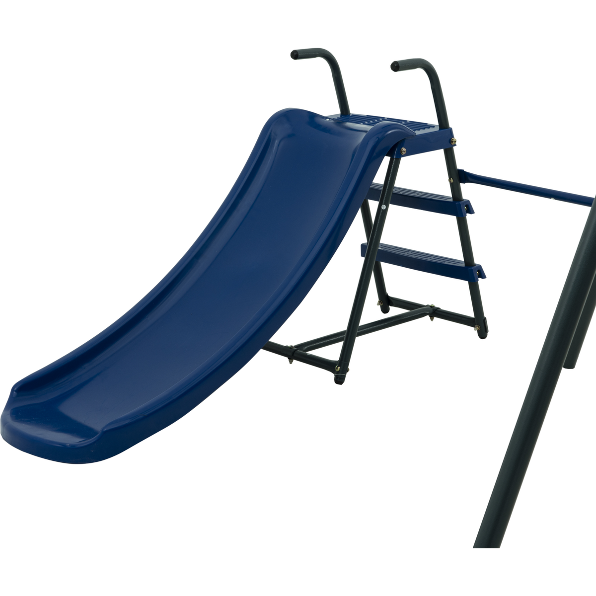 XNS052 grey and blue interesting six function swingset with net swing metal plastic safe swing set 440lbs for outdoor playground for age 3+ with 31.5in net swing