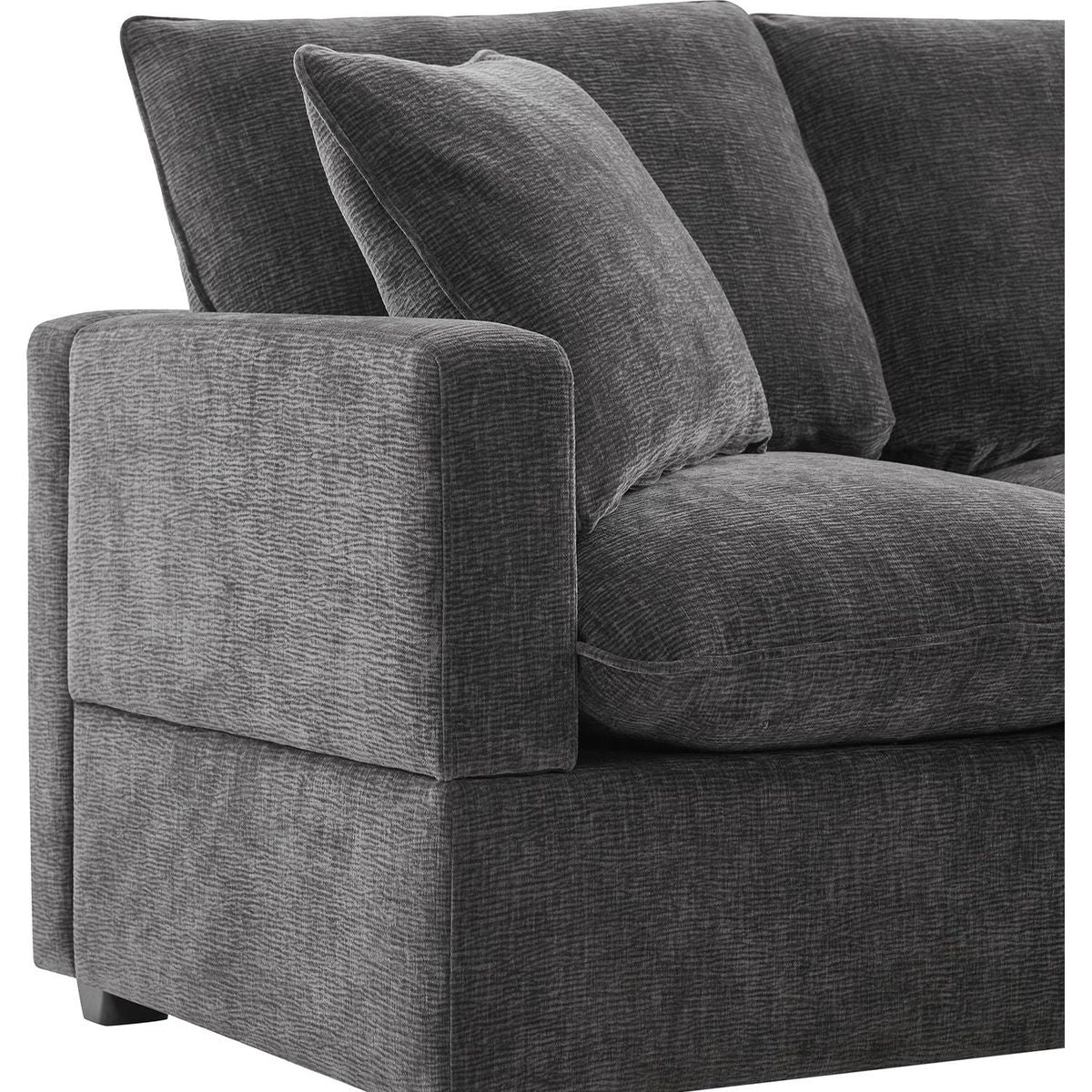 110x84" Modern U Shape Modular Sofa, 7 Seat Chenille Sectional Couch Set with 2 Pillows Included, Freely Combinable Indoor Funiture for Living Room, Apartment, Office, 2 Colors