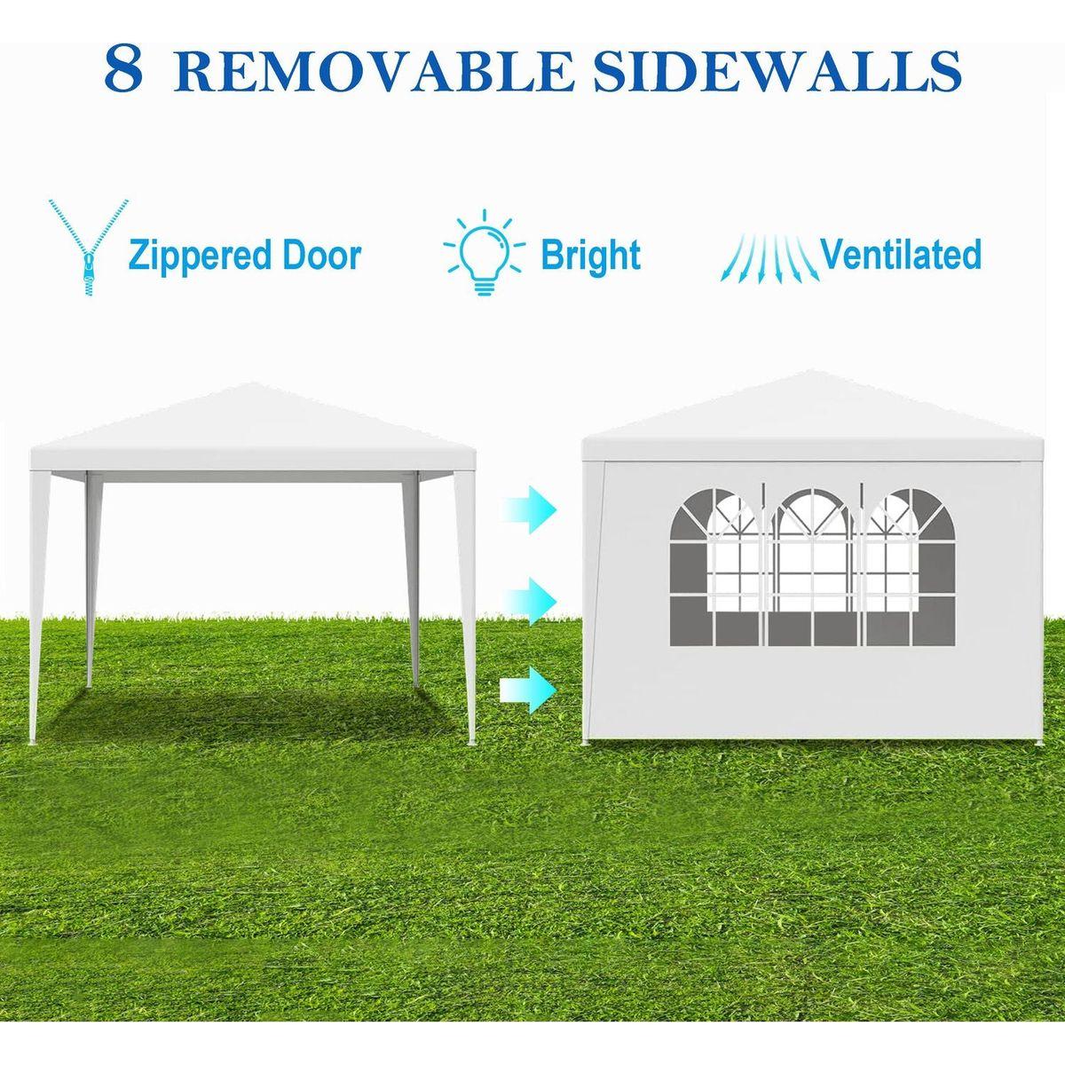 10'x10' Party Tent Outdoor Heavy Duty Gazebo Wedding Canopy + 4 Removable Walls