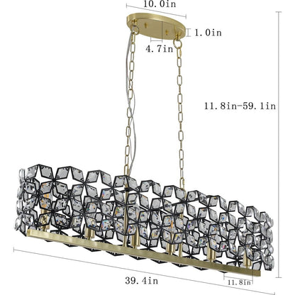 Modern Champagne Gold Oval Crystal ceiling chandelier Luxury Home Decor Light Fixture
