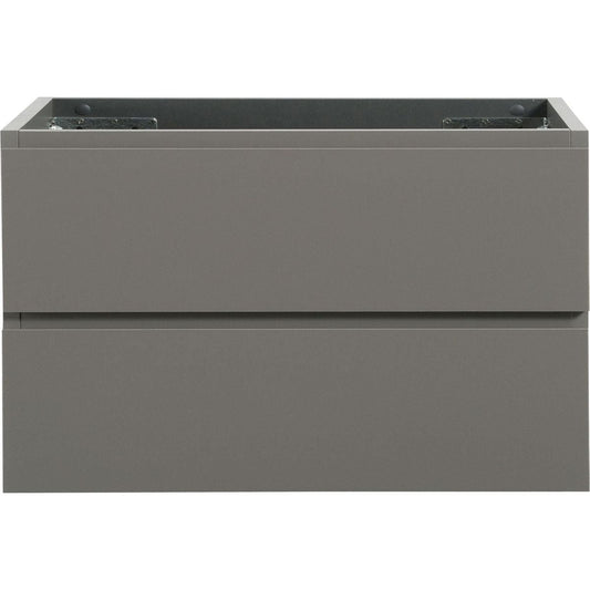 Alice-36W-102,Wall mount cabinet WITHOUT basin,Gray color, With two drawers, Pre-assembled