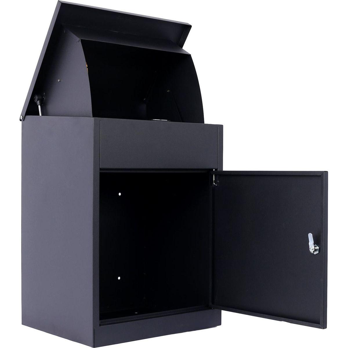 Package Delivery Boxes for Outside,Extra Large Mailbox,Galvanized Steel Parcel Mailbox,Wall Mounted Lockable Anti-Theft for Outdoor Porch,Curbside,black