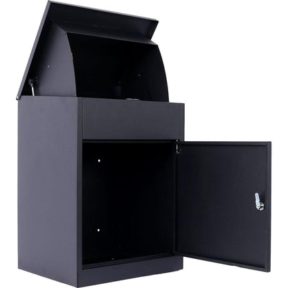 Package Delivery Boxes for Outside,Extra Large Mailbox,Galvanized Steel Parcel Mailbox,Wall Mounted Lockable Anti-Theft for Outdoor Porch,Curbside,black