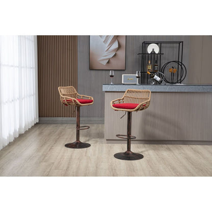 Swivel Bar Stools Set of 2 Adjustable Counter Height Chairs with Footrest for Kitchen, Dining Room 2PC/SET