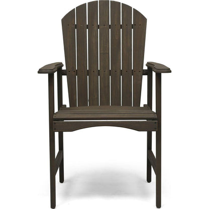 Acacia Wood Adirondack Dining Chairs (Set of 2), Gray Finish