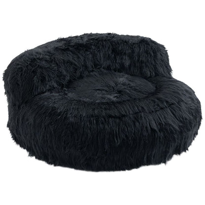 Bean Bag Chair Faux fur Lazy Sofa /Footstool Durable Comfort Lounger High Back Bean Bag Chair Couch for Adults and Kids, Indoor