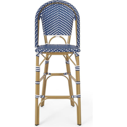 WICKER BAR STOOL WITH ALUMINUM FRAME