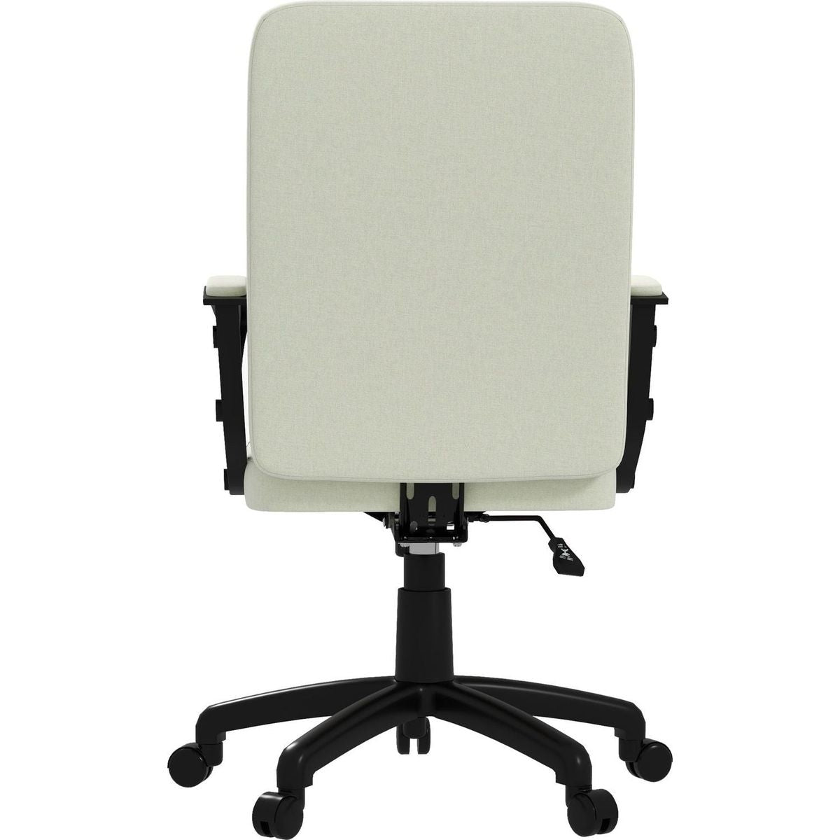 Vinsetto Fabric Office Chair, Computer Desk Chair, Swivel Task Chair with Arms, Adjustable Height, Swivel Wheels, Mid Back, Cream White