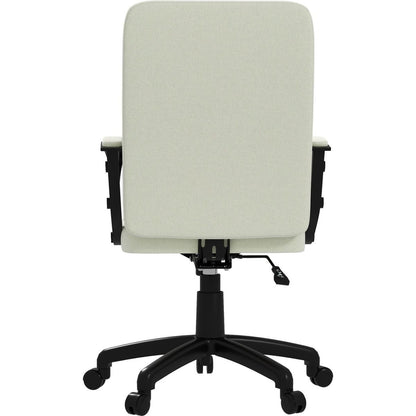 Vinsetto Fabric Office Chair, Computer Desk Chair, Swivel Task Chair with Arms, Adjustable Height, Swivel Wheels, Mid Back, Cream White