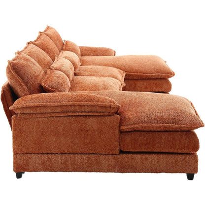 Modern Large chenille Fabric U-Shape Sectional Sofa