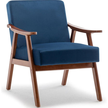 Mid-Century Modern Chair, Living Room Chair with Solid Wood Frame, Accent Chair Extra-Thick Backrest, Wingback Chair for Bedroom, Reading Room, Living Room, Lounge Chair Indoor