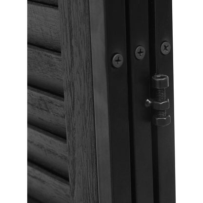 3 Panel Room Divider 6Ft Wood Folding Privacy Screen Black Room Separator Free Standing Wall Dividers (Black)