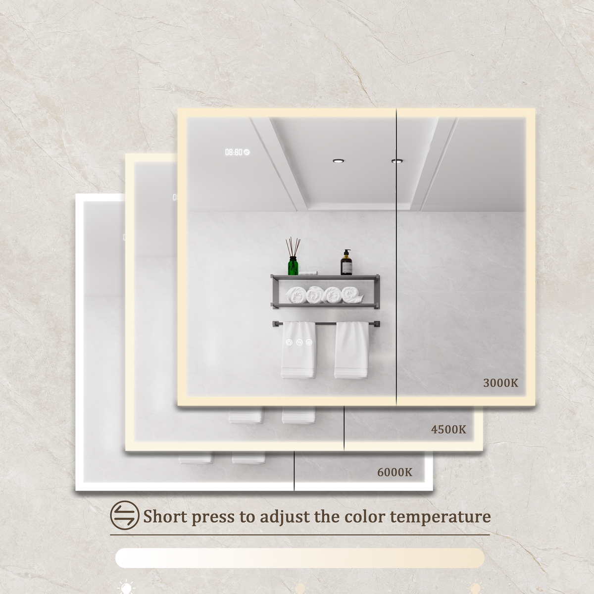 Bathroom Medicine Cabinet with Lights, 36卢脜30 Inch LED Medicine Cabinet with Mirror, Double Door Lighted Medicine Cabinet with Defogger, Dimmer, Clock & Temp Display, 2 Outlets & USB Ports