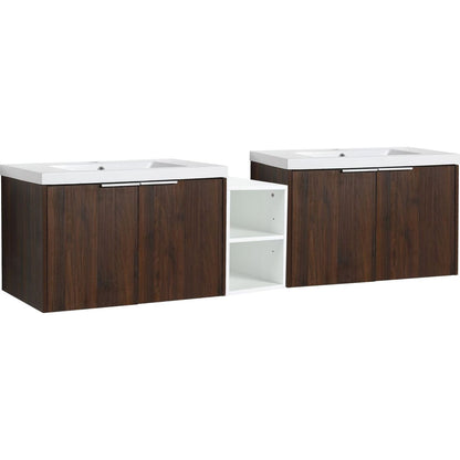 72 Inch Soft Close Doors Bathroom Vanity With Sink, A Small Storage Shelves, 30" and 12" Combination Cabinet,(KD-Packing)