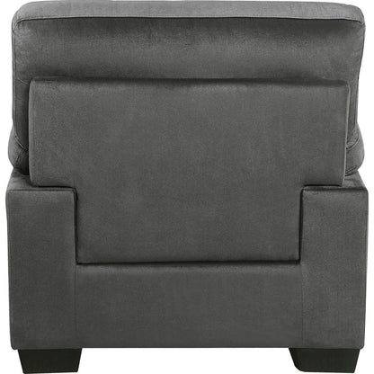 Modern Sleek Design Living Room Furniture 1pc Chair Dark Gray Fabric Upholstered Comfortable Plush Seating