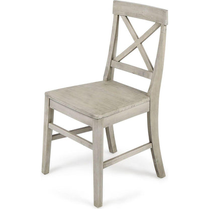Acacia Wood Dining Chairs, Light Grey Wash, 21D x 17.75W x 35.5H Inch
