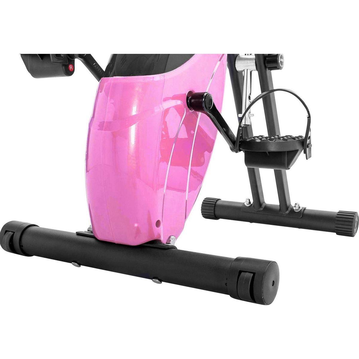 Folding Exercise Bike, Fitness Upright and Recumbent X-Bike with 16-Level Adjustable Resistance, Arm Bands and Backrest