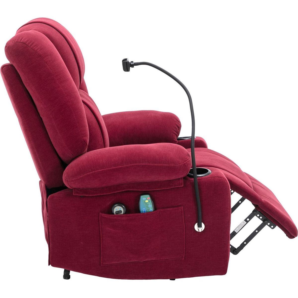 Power Lift Recliner Chair Electric Recliner for Elderly Recliner Chair with Massage and Heating Functions, Remote, Phone Holder Side Pockets and Cup Holders for Living Room, Red