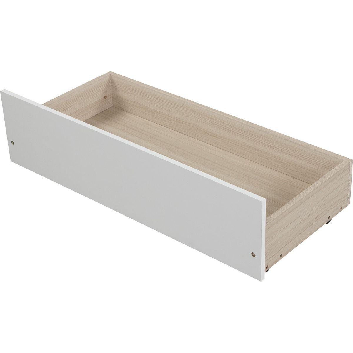 Twin size Platform Bed with Two Drawers, White