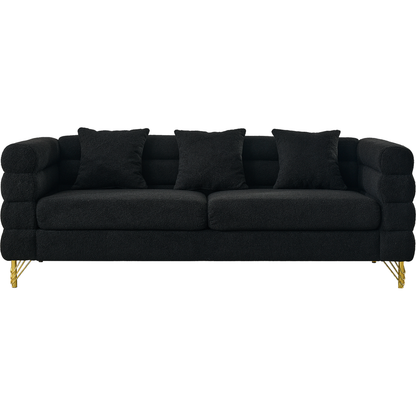 3-seater + 2-seater Combination sofa.BLACK teddy