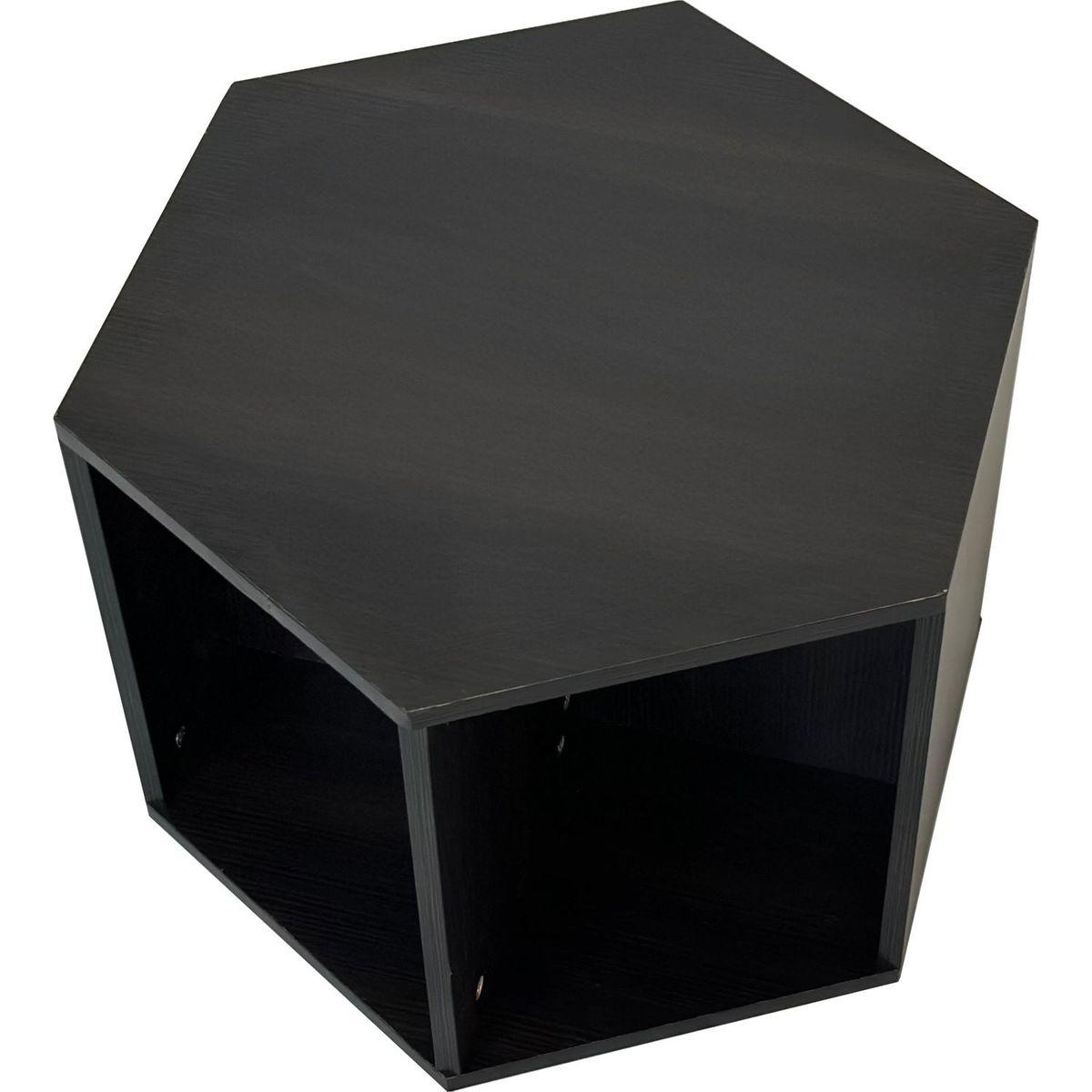 23.62" Hexagonal Coffee Table Side Table Nightstand Burmese Sumac