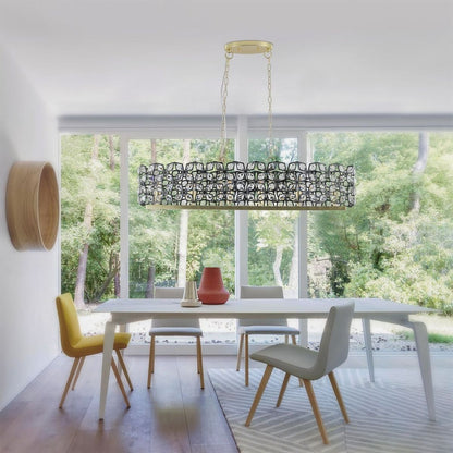 Modern Champagne Gold Oval Crystal ceiling chandelier Luxury Home Decor Light Fixture