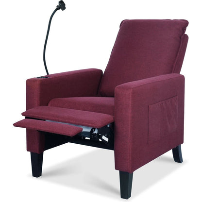 Recliner Chairs for Adults, Adjustable Recliner Sofa with Mobile Phone Holder & Cup Holder, Modern Reclining Chairs Fabric Push Back Recliner Chairs for Living Room, Bedroom, RED