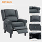 Vibrating Massage Recliner Chair for Living Room, Reclining Wingback Single Sofa with Heat, Linen Fabric Push Back Accent Chair with Footrest, Side Pocket, Charcoal Gray