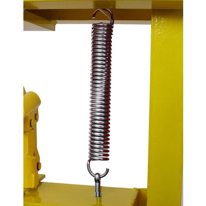 Hydraulic Shop Press, 12-Ton Capacity, Floor Mount, with Press Plates, H-Frame Garage Floor Press, Adjustable Working Table Height,, yellow