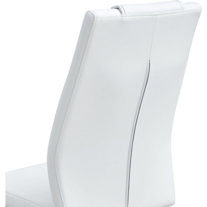 Modern dining chairs, dining room chairs, and golden leg cushioned chairs made of artificial leather, suitable for kitchens, living rooms, bedrooms, and offices. Set of 6 pieces (white+PU)