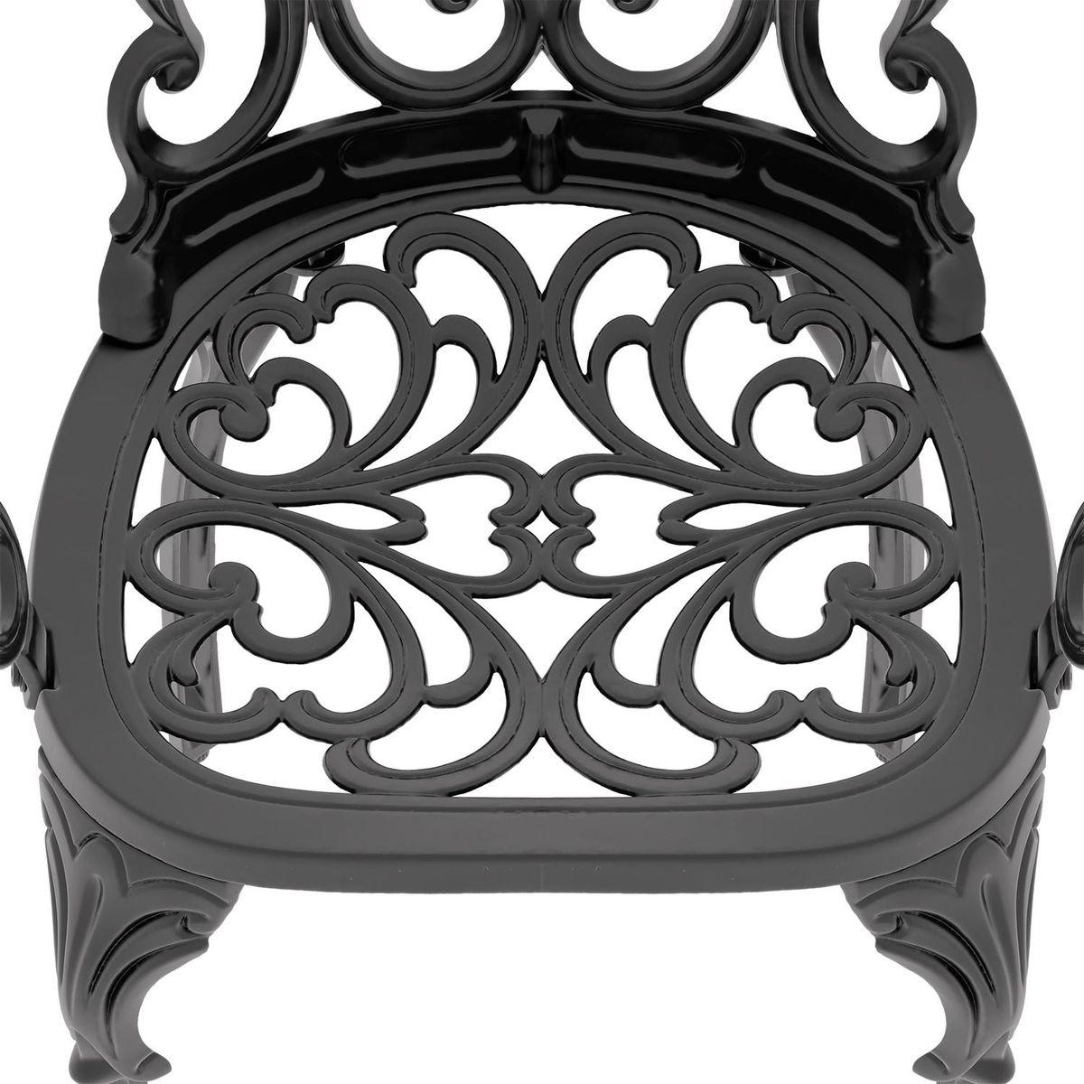 Cast Aluminum Patio Dining Chair 2PCS With Black Frame and Cushions In Random Colors