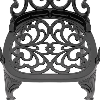 Cast Aluminum Patio Dining Chair 2PCS With Black Frame and Cushions In Random Colors