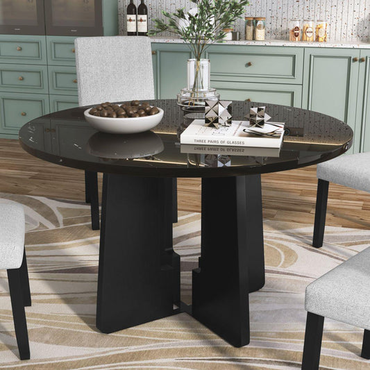 Round Dining Table for 4, Modern Kitchen Dining Table, 43 Inch Round Dining Table for Kitchen Living Room