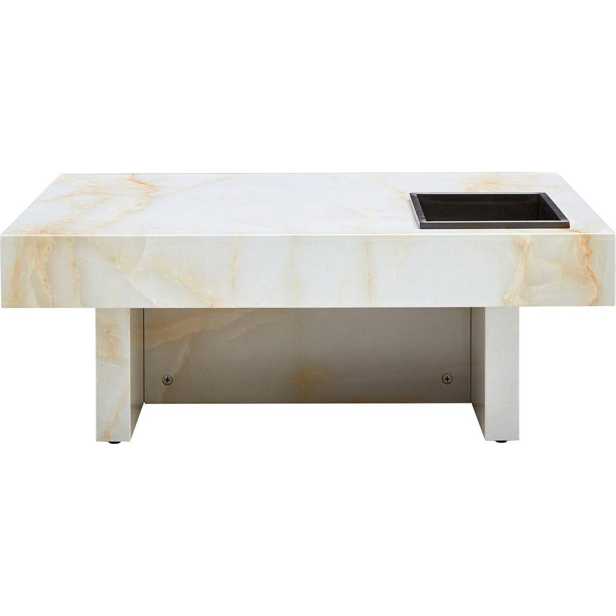 A modern and practical coffee table with imitation marble patterns, made of MDF material. The fusion of elegance and natural fashion 31.4"x 31.4"x 12 "