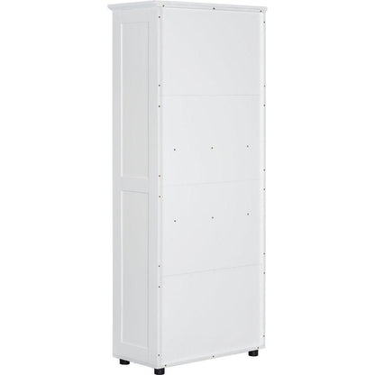 Storage Cabinet with Two Doors for Bathroom, Office, Adjustable Shelf, MDF Board, White