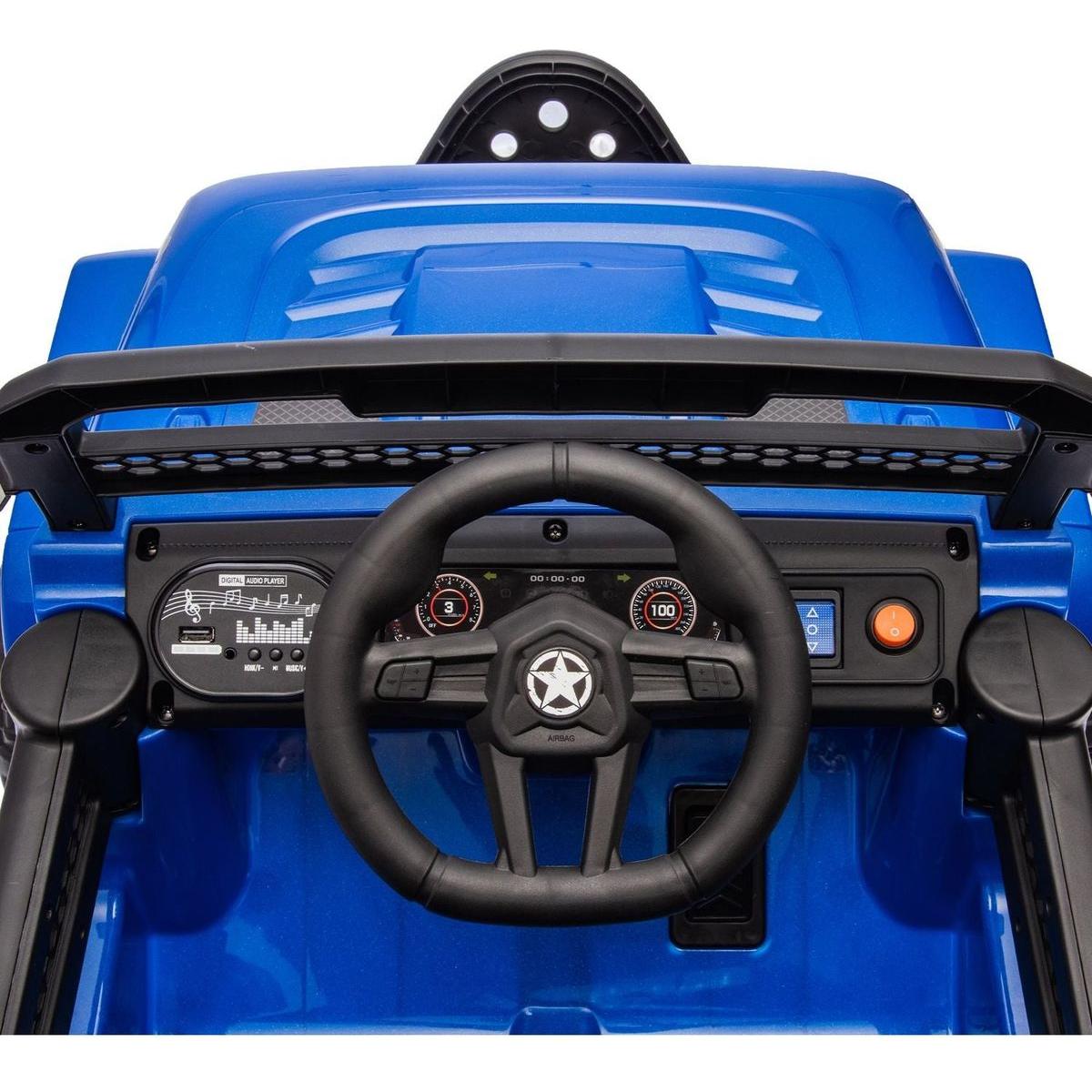 12V Kids Ride On Electric Truck Car W/Parents Control,2WD,Four-wheel suspension,Early education function,Adjustable volume,USB,MP3,Bluetooth,Microphone jack,Power display,LED lights For kids aged 3+.