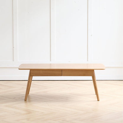 Center table Low Table 100% solid wood Top plate Desk Coffee table Width 100 x Depth 50 x Height 44 cm Study desk Work from home Easy to assemble Natural wood with storage shelf Natural writing desk