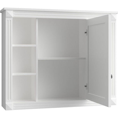 35" x 28" Wall Mounted Bathroom Storage Cabinet, Medicine Cabinet, Modern Bathroom Wall Cabinet with Mirror, Mirror Cabinet with 6 Open Shelves (Not Include Bathroom Vanity)